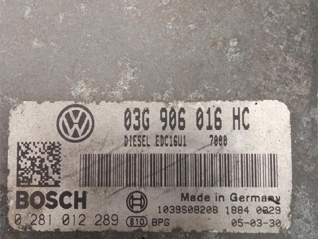 Centralita Bosch EDC16U1 03G906016 seat 