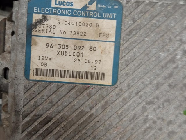 CENTRALITA MOTOR UCE PEUGEOT 406 1996  9630509280 Centralita Lucas - Unidad de Control